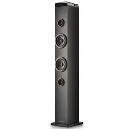 NGS Sky Charm Pro Torre de Sonido 80W Bluetooth 5.4 con Broadcasting, Micrófono Karaoke, Conexión Óptica/USB/AUX y Radio FM, Negro